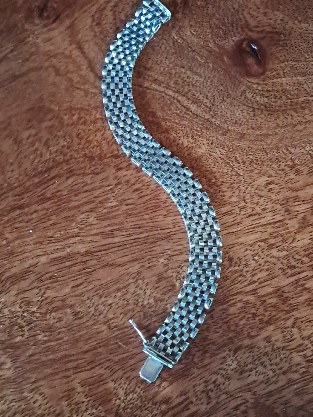 Vintage Italian 925 Sterling Silver Mesh Bracelet